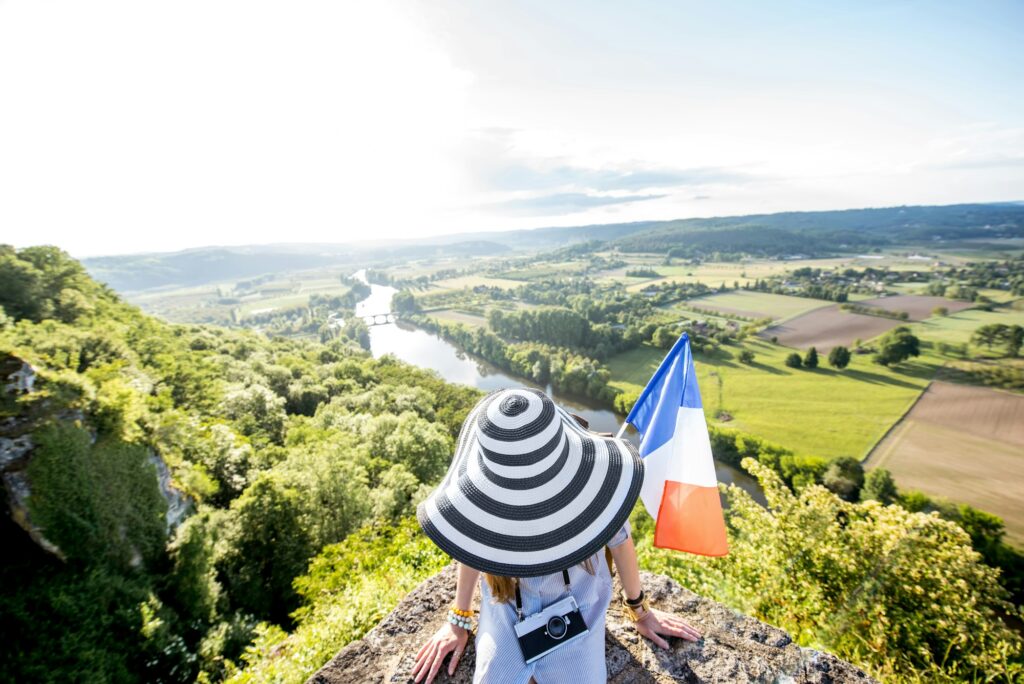 Woman traveling in France